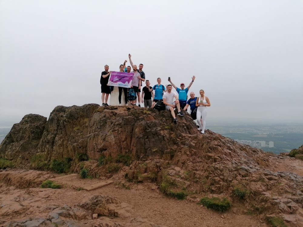 Bright Purple team at Arthur's Seat