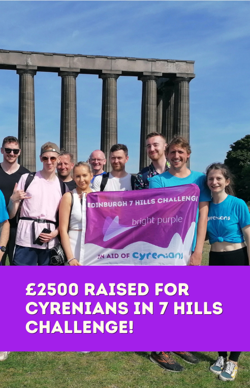 7 Hills Success! Bright Purple raise £2500 for Cyrenians charity.